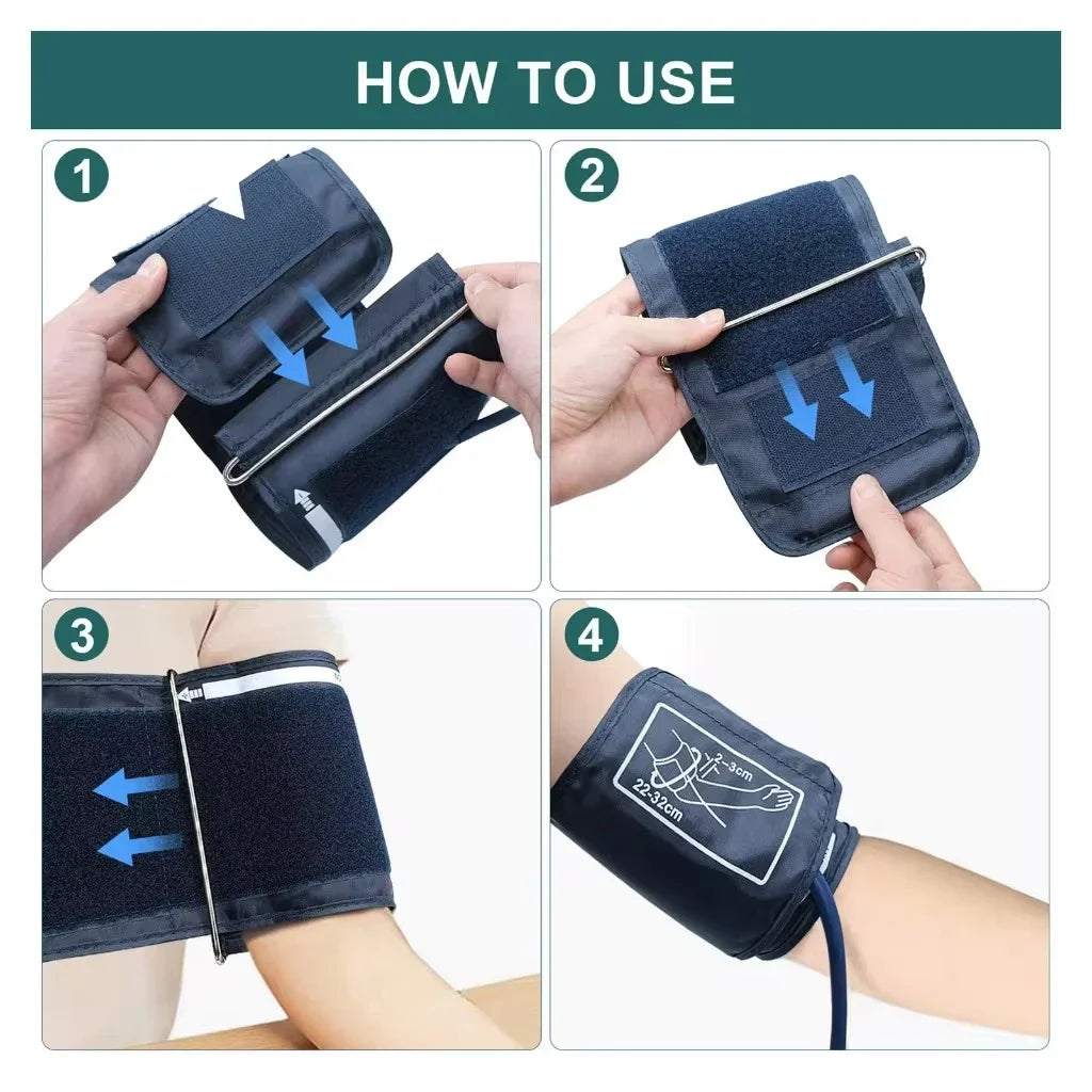 Digital Blood Pressure Meter Medical Voice Arm BP Sphygmomanometer Automatic Tonometer Tensiometer Pulse Heart Rate Health Meter