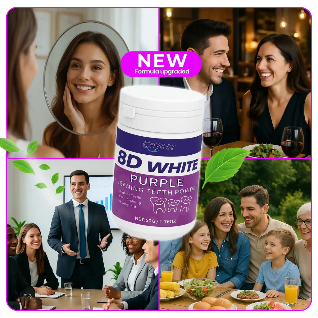 Tidesmit 8D teeth whitening powder for deep cleaning and fresh breath, 50g dental care formula