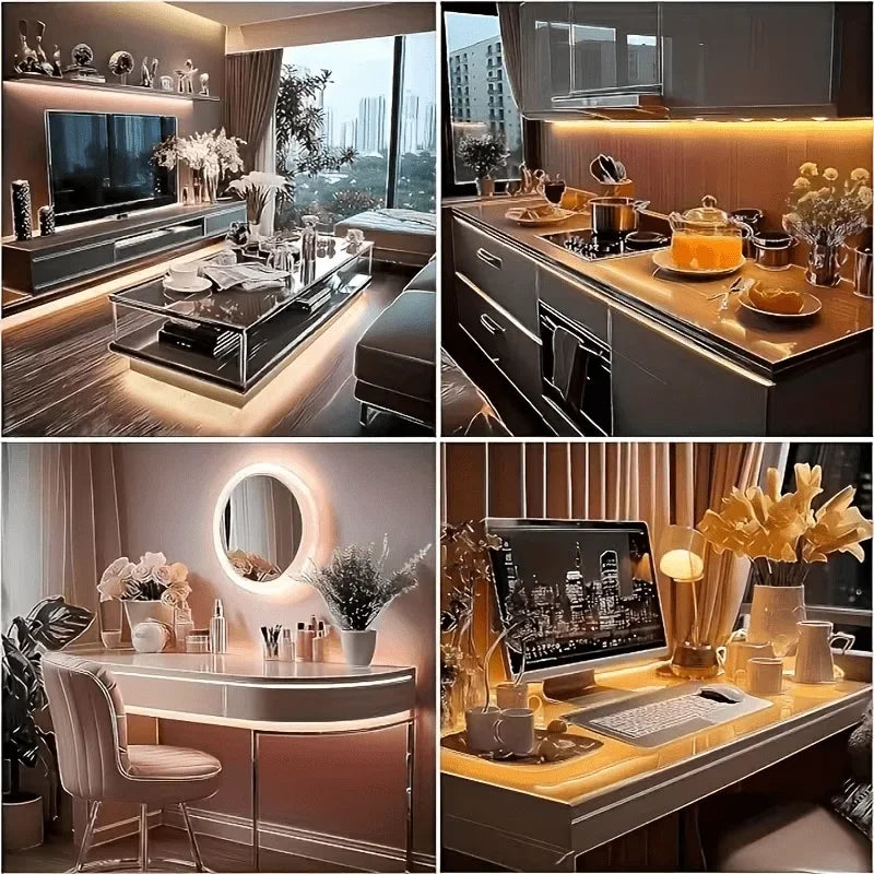 COB LED Strip Lights With Touch Dimmer 5V High Density Linear Lighting with Adhesive Tape DIY Lamp For Living Room Cabinet Decor