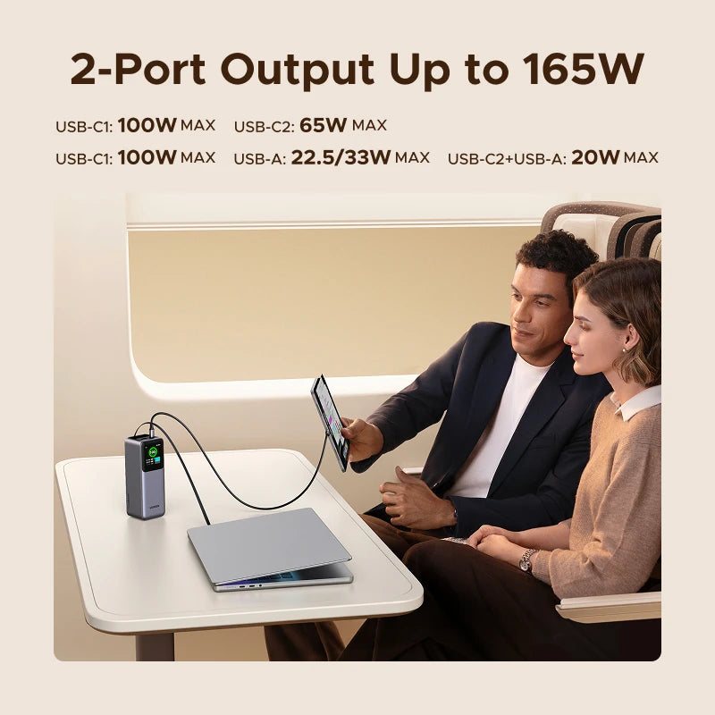 Portable Power Bank 165W 20000mAh PD3.0 Fast Charger for Laptops Tidesmit