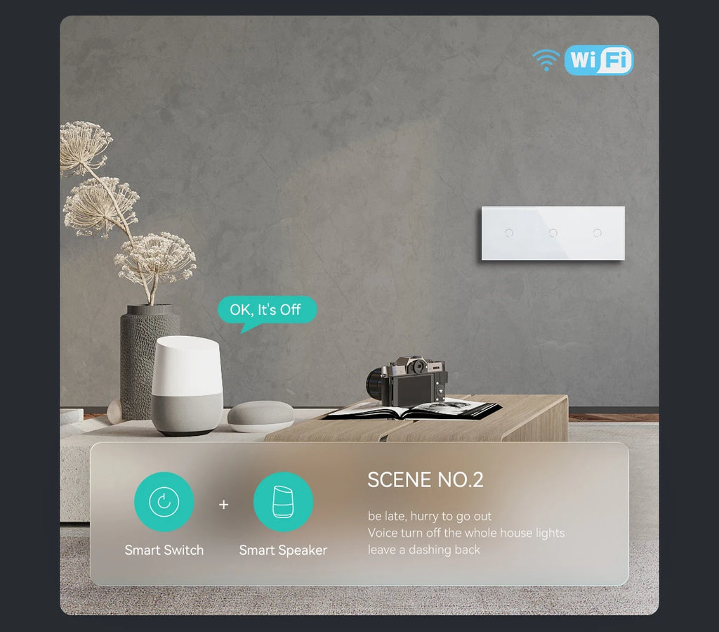 WiFi Smart Light Switch - Glass Touch Panel | Tidesmit Home Automation Tidesmit