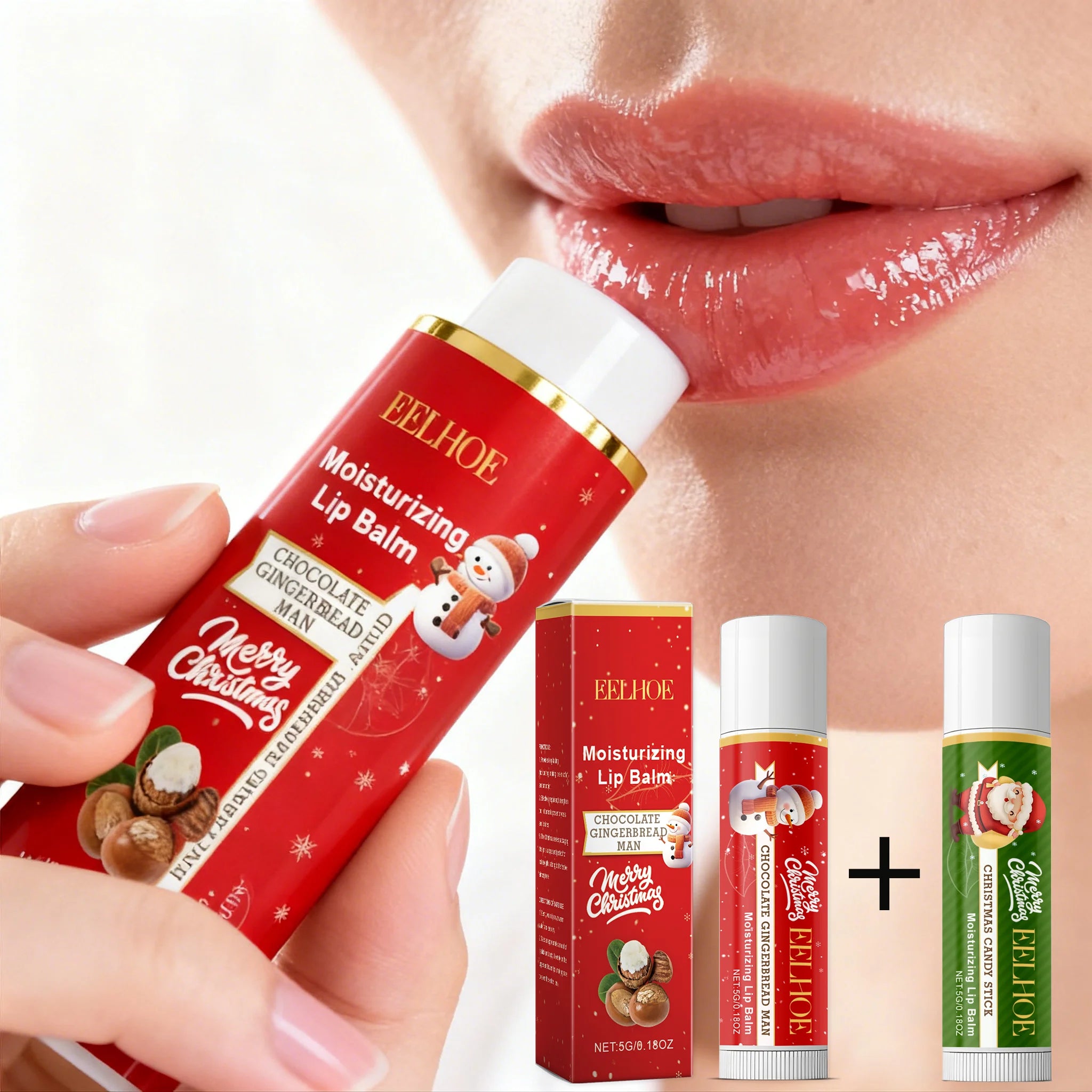 Christmas Lip Balm Set - Moisturizing Lip Care Treatment by Tidesmit Lip Care Tidesmit