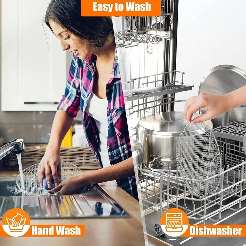3-layers Air Fryer Rack Stackable Grilling 304 Stainless Steel Airfryer Oven Grill Steamer Cooker Kitchen Gadgets Cooking Tools