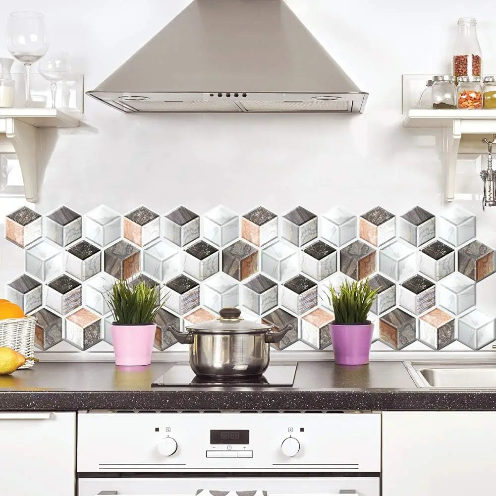 10/20Pcs Peel and Stick Tile Backsplash Thicker Design Marble Tiles 12"X12" Stick on Backsplash Self Adhesive Tiles for Any Room