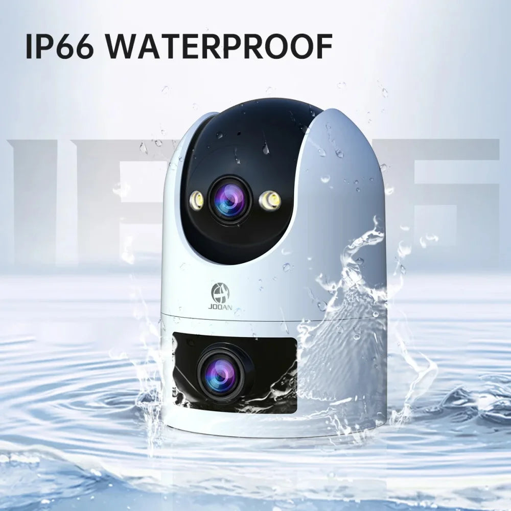 Jooan 4K 8MP Dual Lens Dual Screen IP Camera Wifi Outdoor PTZ Cameras Auto Tracking CCTV Camera Audio Video Indoor Surveillance