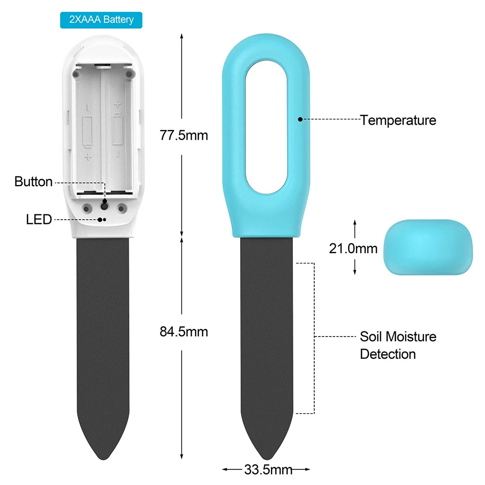 Smart Soil Moisture Sensor - Bluetooth Garden Monitor for Plant Health Tidesmit