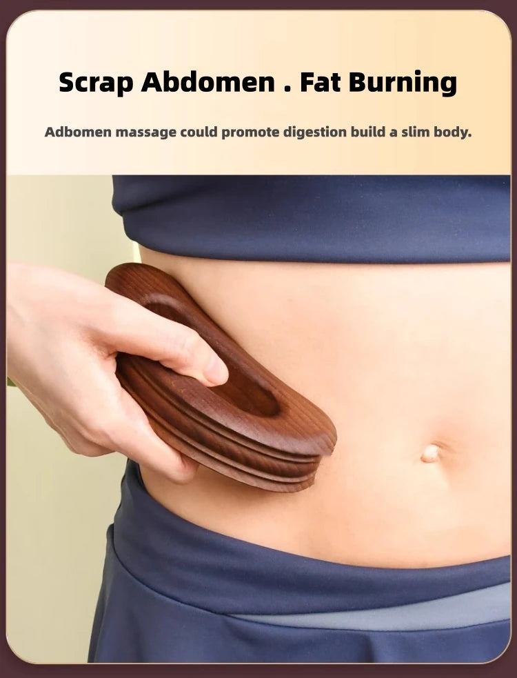 Gua Sha Wood Massage Tool for Lymphatic Drainage and Stress Relief Relaxation Treatment Tidesmit