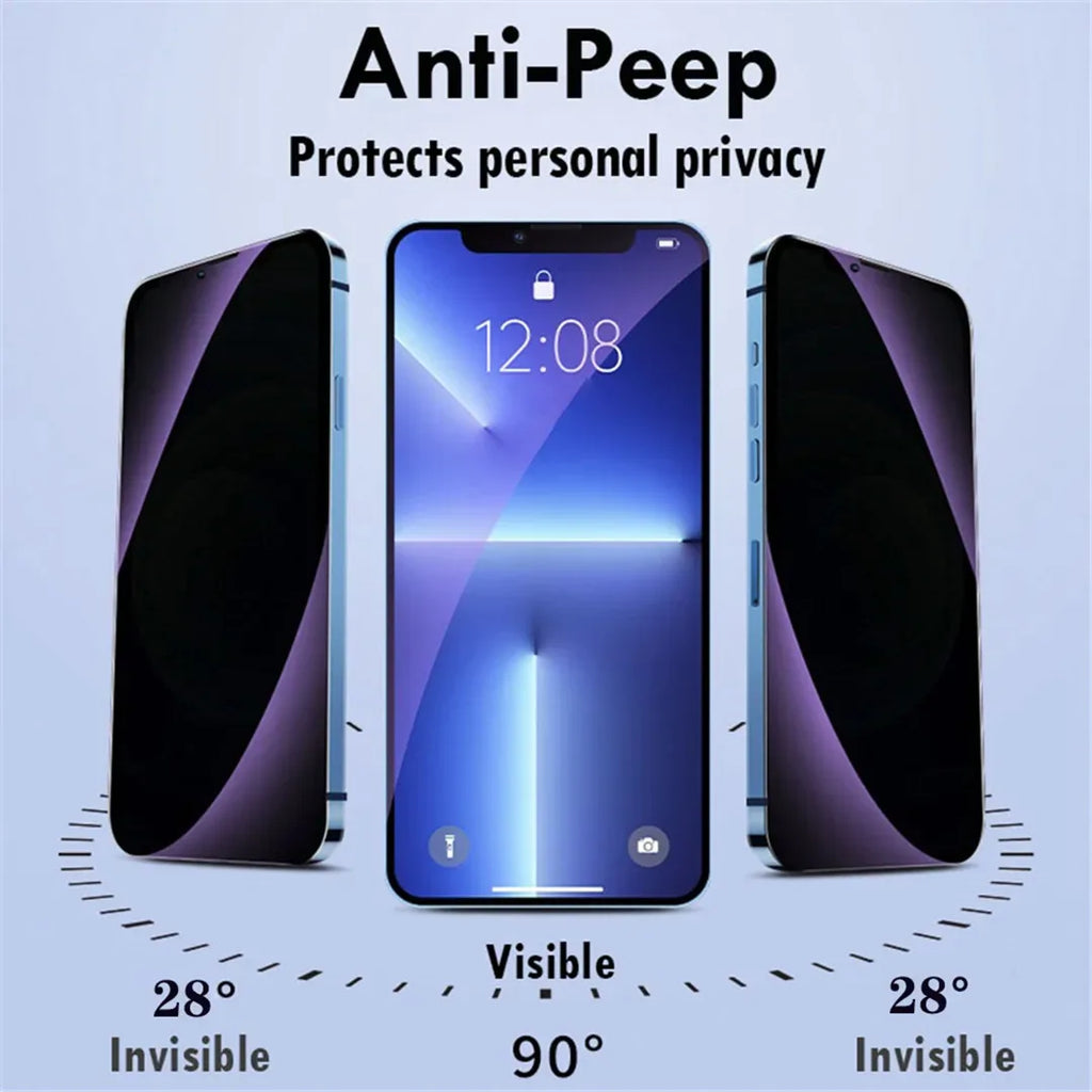 1-3 Pcs Anti Blue Light Privacy Tempered Glass for iPhone 15 Pro Max 14 Plus 13 12 Mini 11 Eye Protection Clear Screen Protector Tidesmit