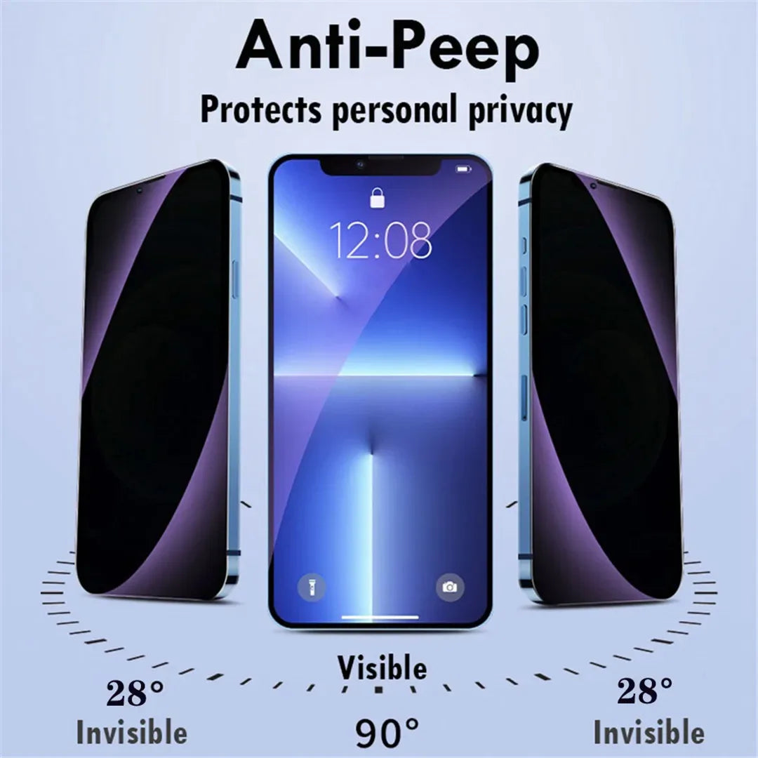 1-3 Pcs Anti Blue Light Privacy Tempered Glass for iPhone 15 Pro Max 14 Plus 13 12 Mini 11 Eye Protection Clear Screen Protector Tidesmit