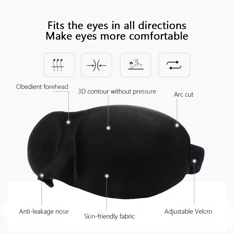 3D Sleeping Eye Mask Travel Rest Aid Eye Cover Patch Paded Soft Sleeping Mask Blindfold Eye Relax Massager