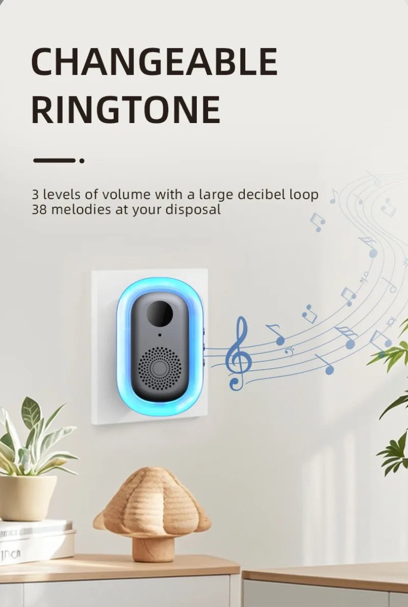 Tuya Doorbell with Solar Rain Cover Camera Wireless Video Doorbell Wifi PIR Human Body Sensing Outdoor Door Bell Video Intercom