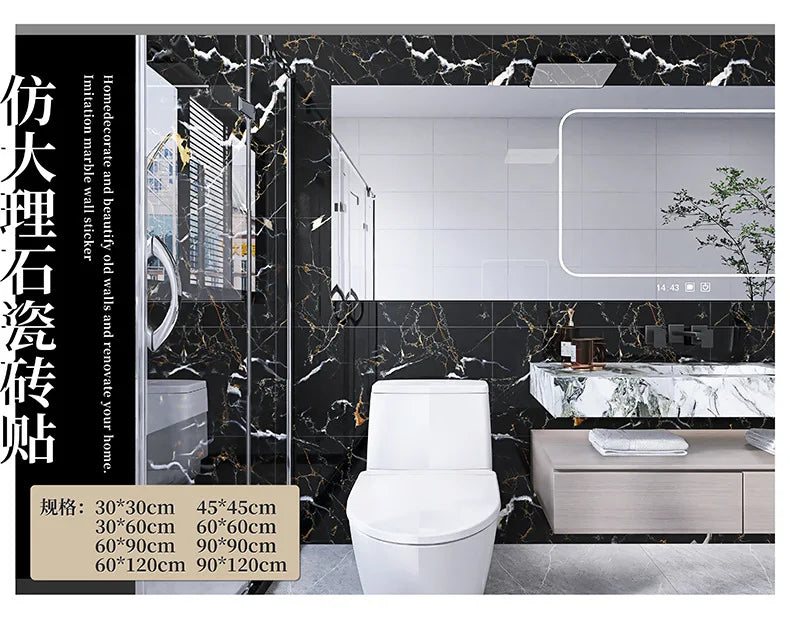 Self adhesive imitation ceramic tile imitation marble sanitary kitchen wall decoration waterproof and moisture-proof stickers