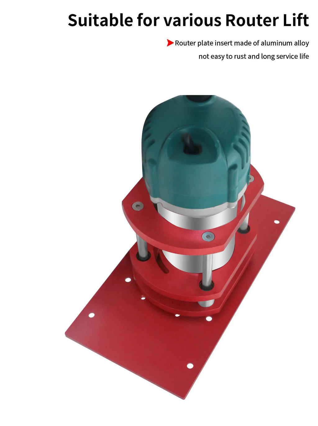 Router Lift with Fixed Base - Aluminum Router Insert Plate - Woodworking Universal Router Lift Base for 65mm Dia Router Motor
