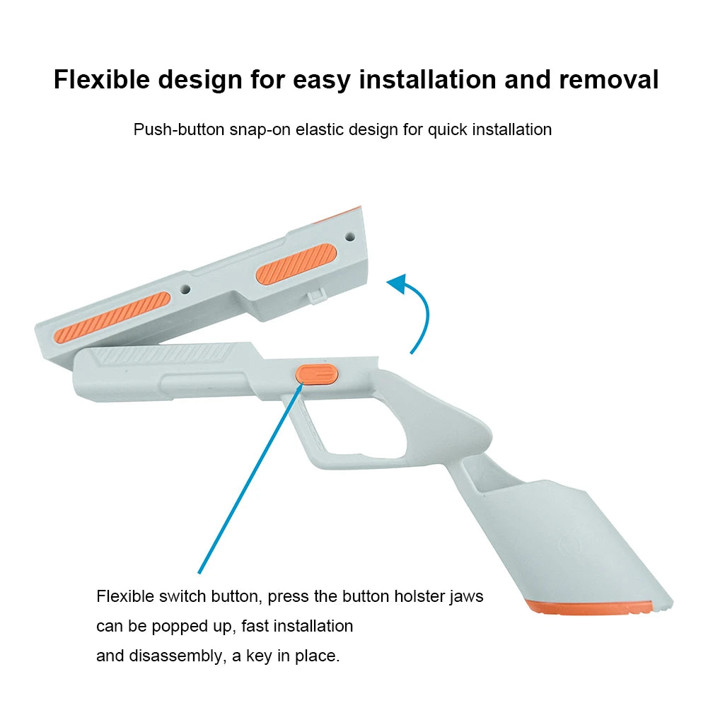 Meta Quest 3 VR Gun Stock Grip | Precision FPS Aiming Controller White Tidesmit