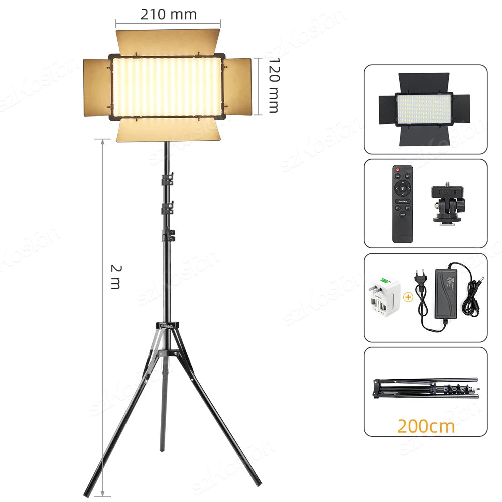 RGB LED Video Light Kit for Content Creation with Adjustable Tripod Kit 4 Tidesmit