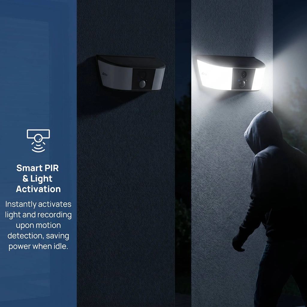 ANRAN 1296P Floodlight WiFi Solar Camera Security Outdoor Wireless Camera Human Detection Alarm Surveillance HD Two Way Audio