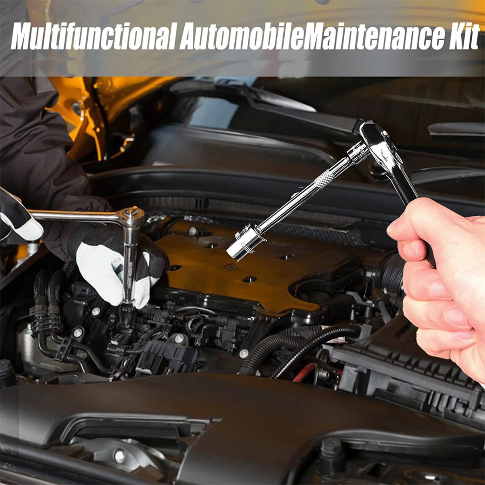 Podofo 46pcs Car Repair Tool Kit NEW Car Repair Tool Kit Socket Set Car Repair Tool Ratchet Torque Screwdriver For Bicycle