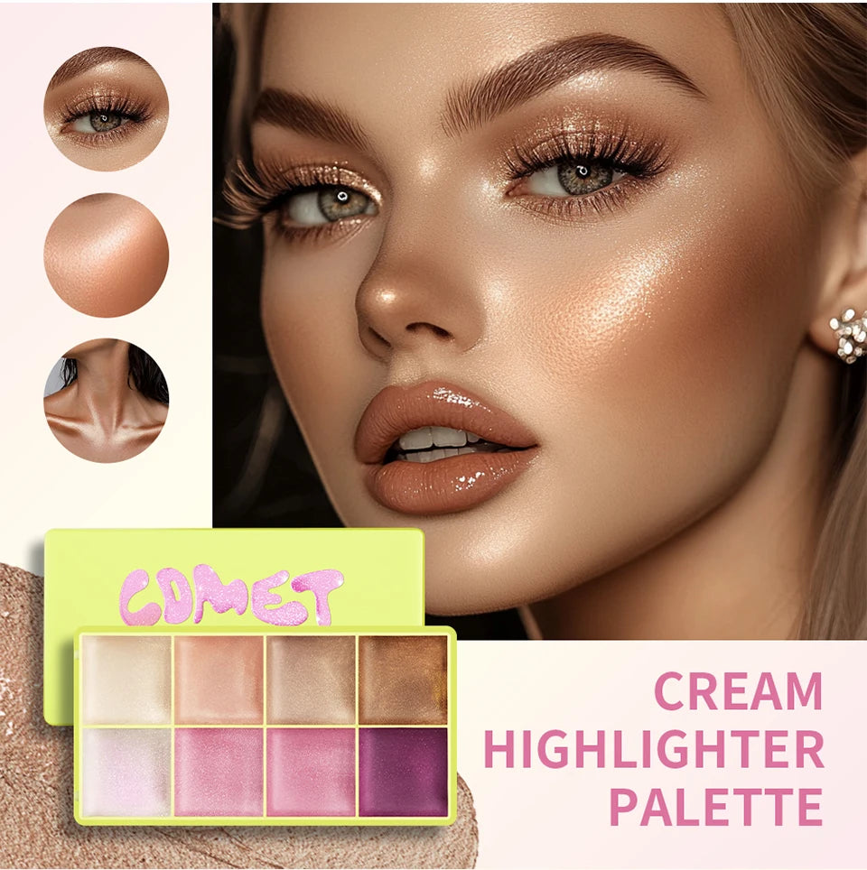 Tidesmit high gloss cement case cream palette in pink brown and nude tones with matte and shimmer textures