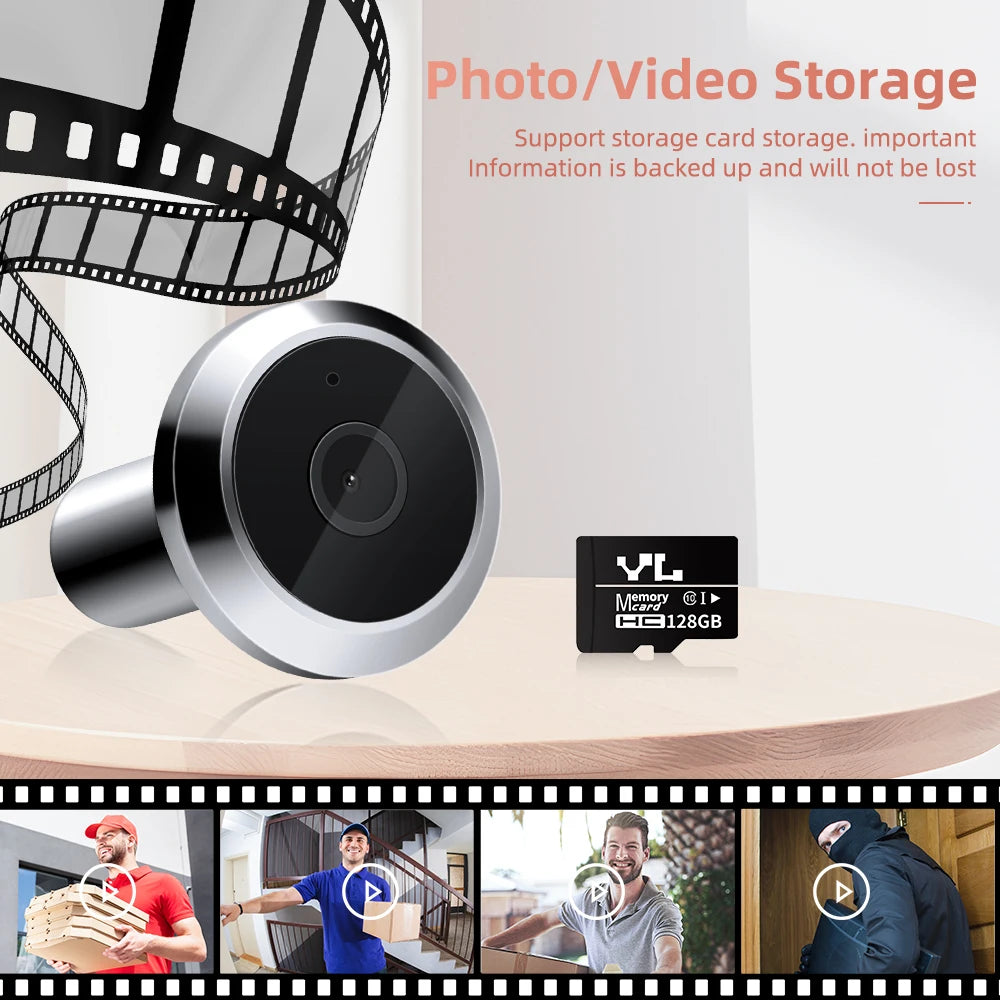 Awapow Tuya Wifi Radar Door Camera Smart Mini Digital Peepholes Door Viewer PIR Motion Detection Video Doorbell Home Security