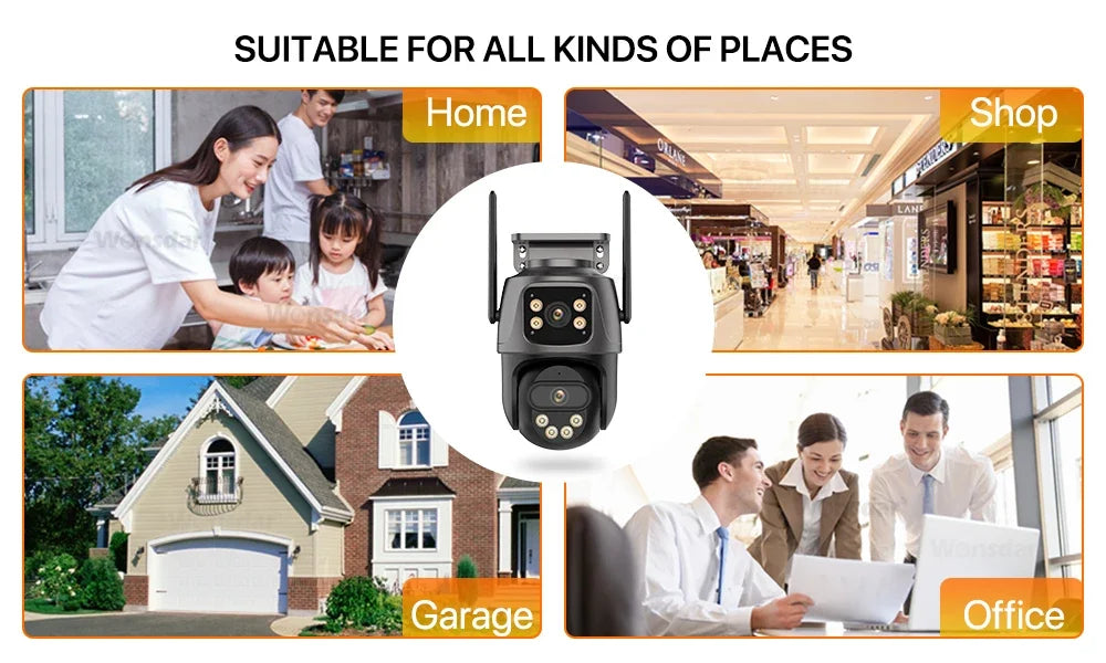 WONSDAR Outdoor 4G SIM Card IP Camera Dual Screen Outdoor  PTZ Camera Auto Tracking Security Video Surveillance ICSEE