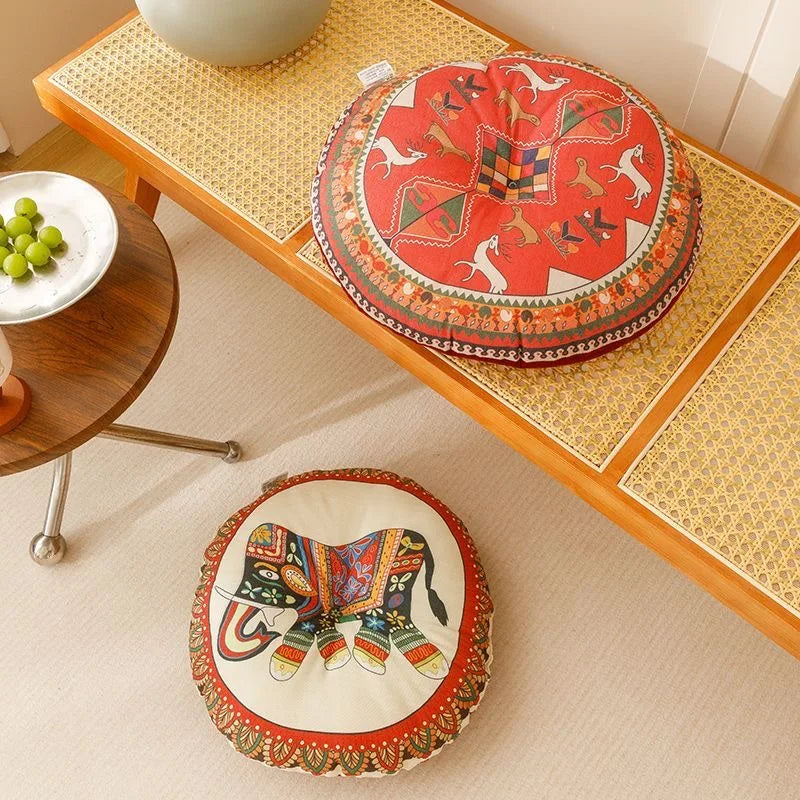 Bohemia Cotton Linen Chair Cushion Geometric Cotton And Hemp Round Chair Cushion Yoga Meditation Floor Mat Sofa Pillow Cushion