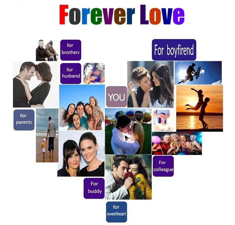 Portable electric heating lunch box promo collage with gift-themed photos and “Forever Love” text