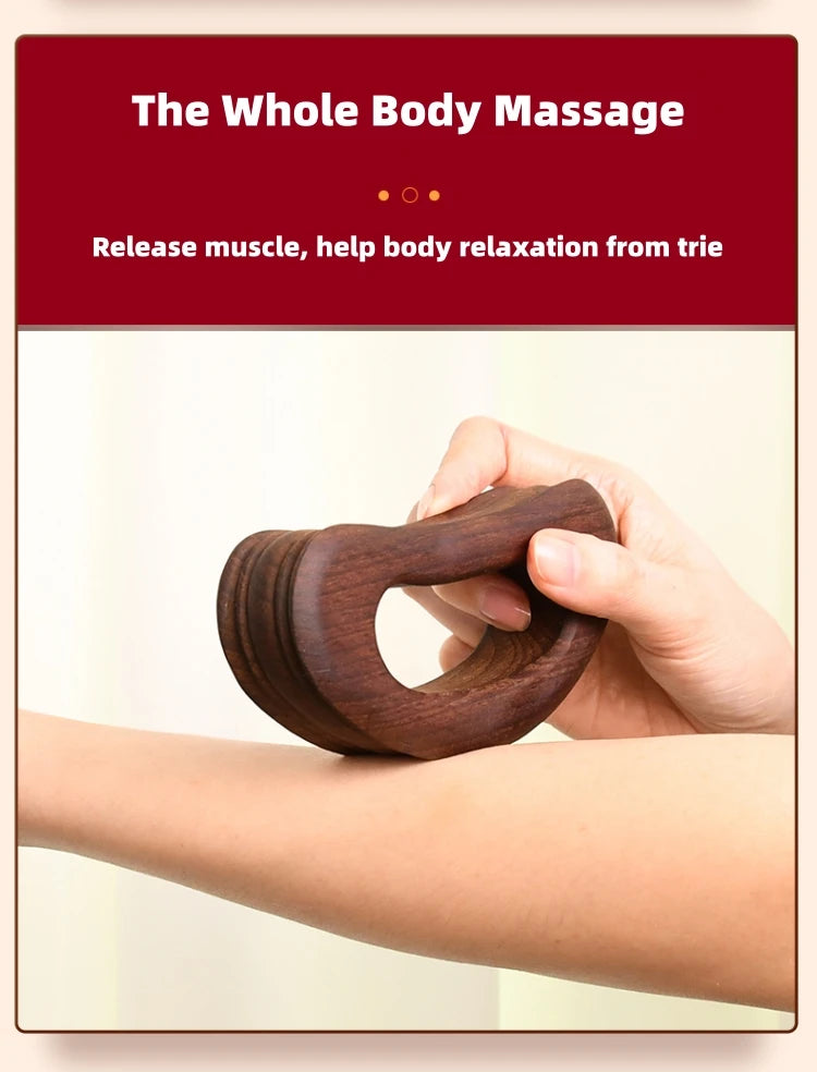 Gua Sha Wood Massage Tool for Lymphatic Drainage and Stress Relief Relaxation Treatment Tidesmit