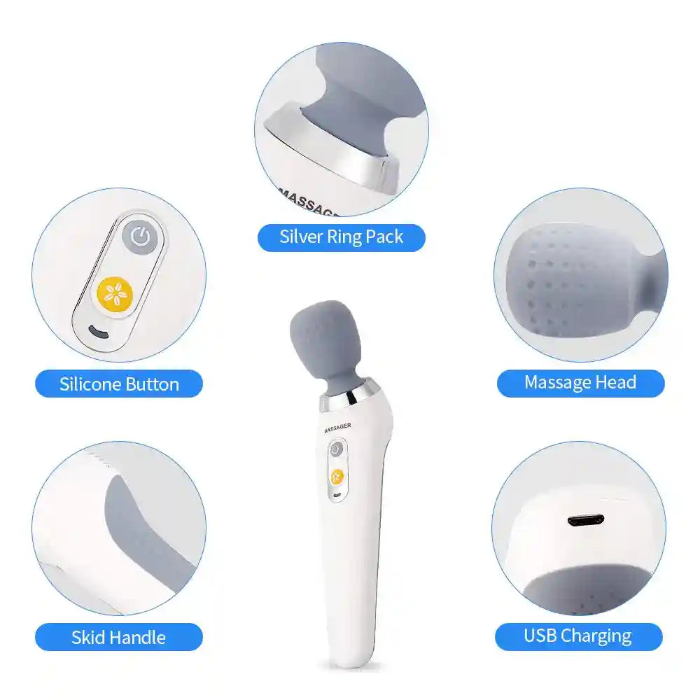Electric Massage Gun for Deep Tissue Muscle Relief - White Tidesmit Back Massage Instrument Tidesmit