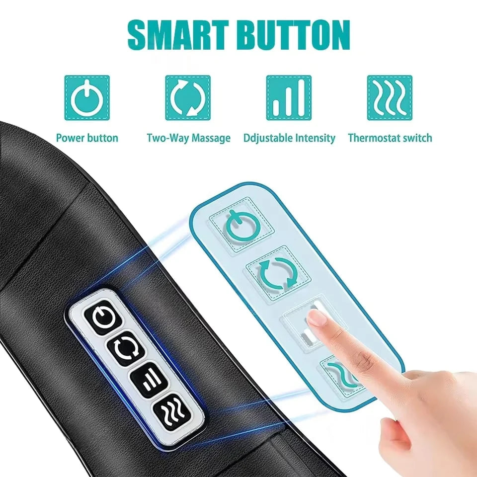 Shiatsu Neck and Shoulder Massager with Heat | Deep Tissue Relief Massage Cushion Tidesmit