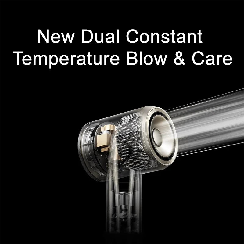 MIJIA Pro hair dryer internal mechanism showing dual constant temperature technology for fast, safe hair care drying.