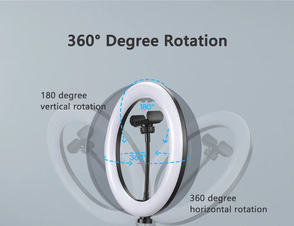 10 Inch LED Ring Light with Adjustable Tripod for Content Creation Tidesmit