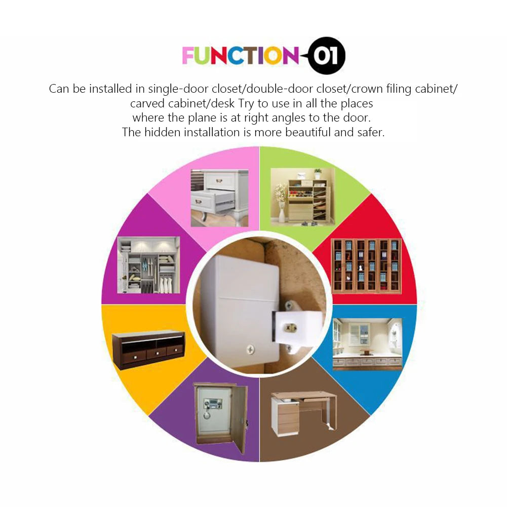 T3 Invisible RFID Free Hole Sensor Cabinet Lock Wardrobe Shoe Drawer Door Lock Automatic Authorization Locker
