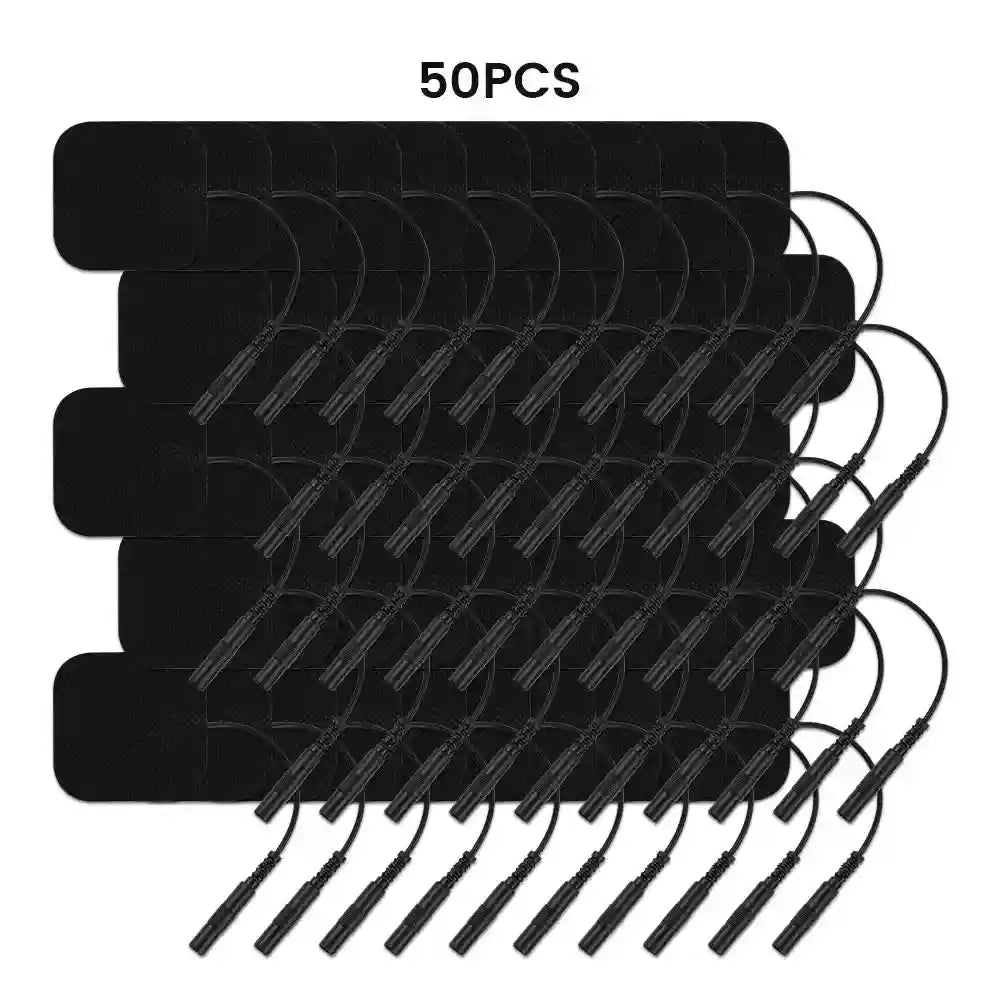 TENS Unit Electrode Replacement Pads - Medical Grade Self-Adhesive Set Massage Roller 50pcs black 4x4cm Tidesmit
