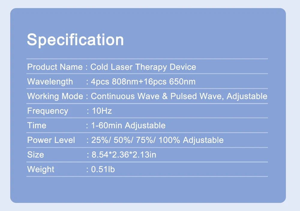 Cold Laser Therapy Device for Pain Relief | 808nm & 650nm Laser Body Shaping Massage Equipment Tidesmit