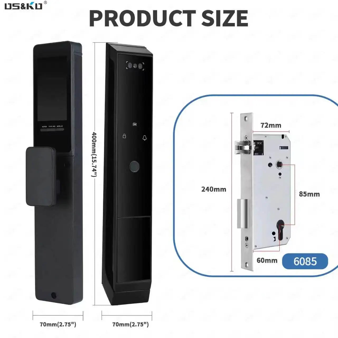 TTLOCK Smart Door Lock WiFi 3D Facial Recognition Electronic Lock Password Security Lock With Camera Biometric Door Lock For Hom