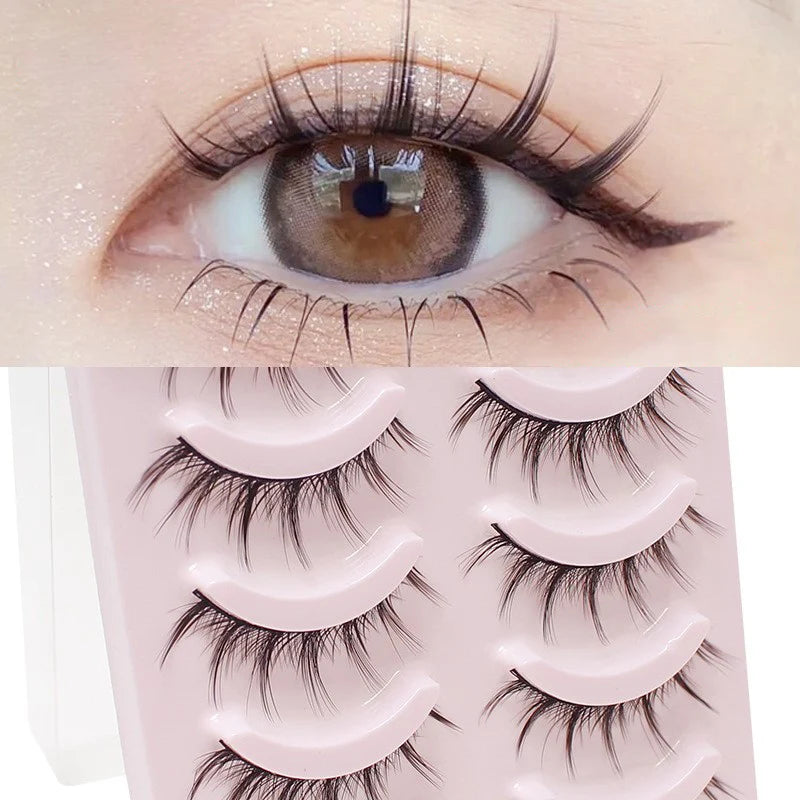 Anime Manga False Eyelashes - Natural Wispy Faux Lashes - 5 Pairs Set False Eyelashes Tidesmit