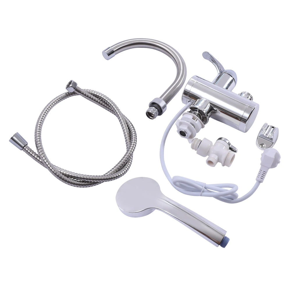 3000W Instant Electric Water Heater,360° Rotating Electric Faucet Through Heater W/ Shower,LCD Digital Display Screen