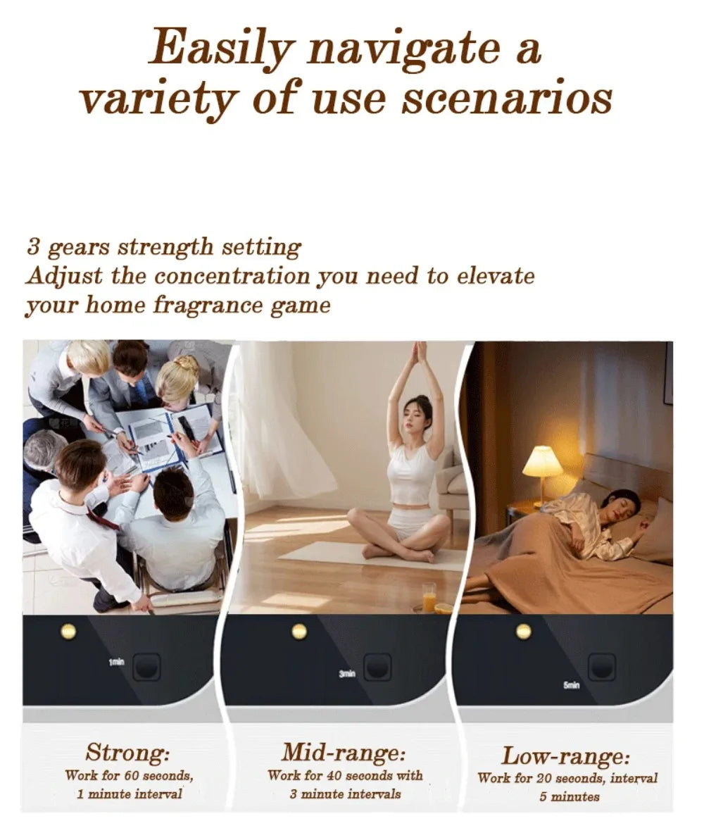 Waterless Portable Aroma Diffuser 3 Mist Modes Aromatherapy Diffuser for Essential Oils Scent Machine for Home Office Bedroom