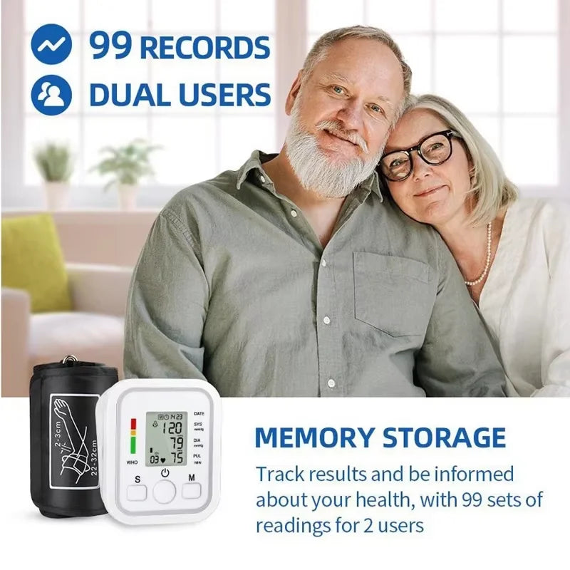 Arm Blood Pressure Monitor Pressure Sensor Monitor BP Equipment Automatic Tonometer Digital Tensiometer LED Display Arm Cuff
