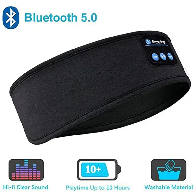 Bluetooth Sleep Headphones Headband | Washable Wireless Audio black Tidesmit