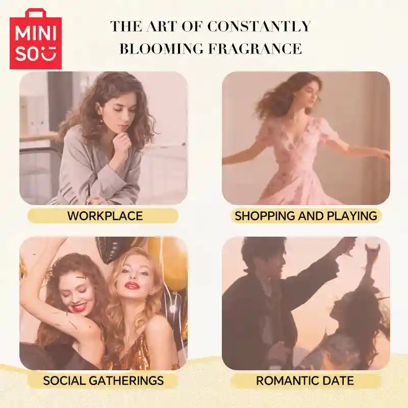 MINISO Glowing Happiness EDP: Luxury floral fruity 50ml perfume for women in a stylish designer bottle for any occasion.