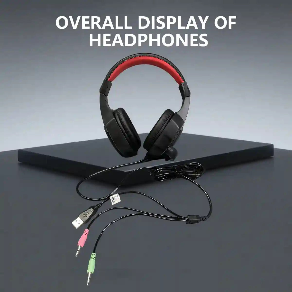 Wired Gaming Headset with RGB Audio - Black and Red Over-Ear Design Tidesmit