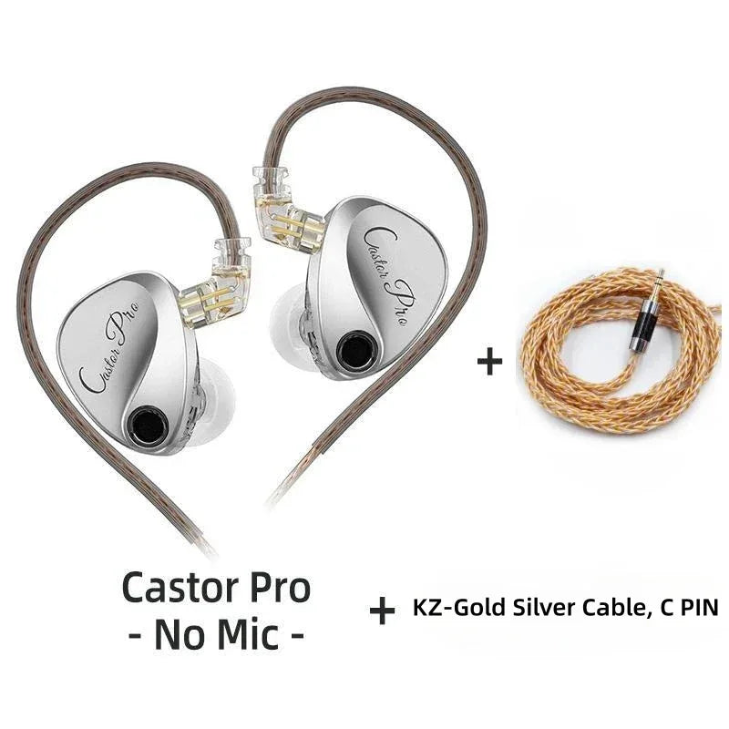 Tidesmit Dual Dynamic Driver Hi-Fi Wired In-Ear Monitors Sil NOMIC-Gold cable Tidesmit