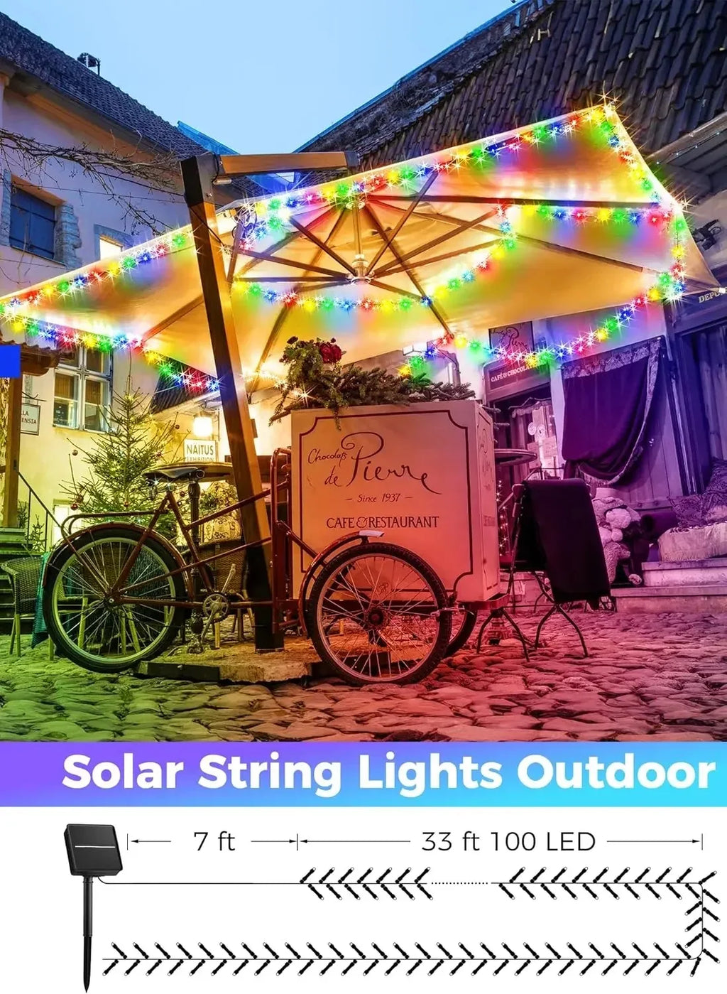 Outdoor Solar Powered Lighting LED Solar String Lights Courtyard Lights Waterproof Starry Fairy Lights For Festival Party