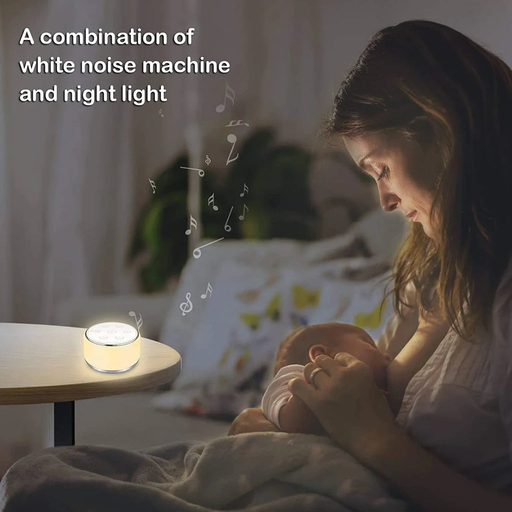 Desktop Sleep Sound Machine White Noise Machine for Baby Sleep Soother 7 Colors Night Lights 34 Soothing Sounds and Timer