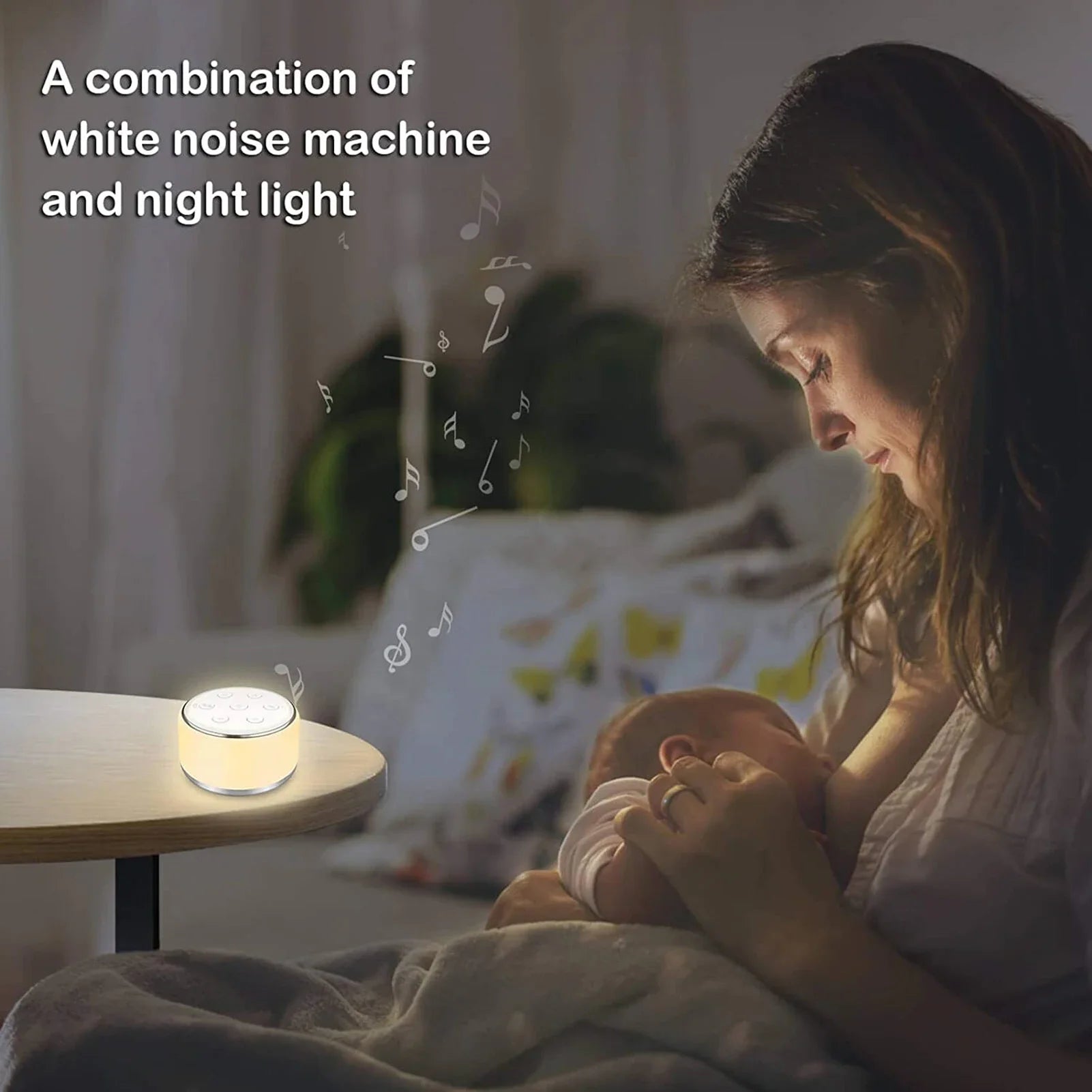 Desktop Sleep Sound Machine White Noise Machine for Baby Sleep Soother 7 Colors Night Lights 34 Soothing Sounds and Timer
