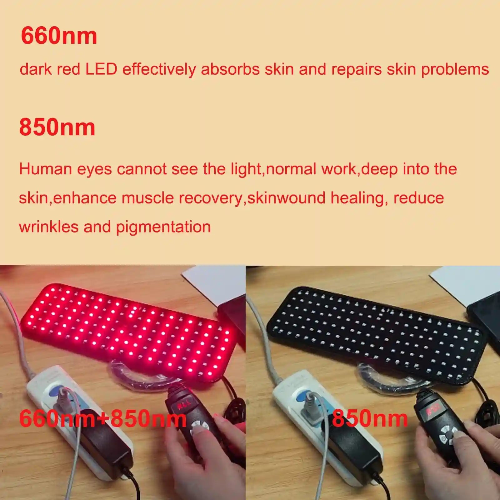 Red Light Therapy Panel for Pain Relief and Skin Care - Tidesmit Relaxation Treatment Tidesmit