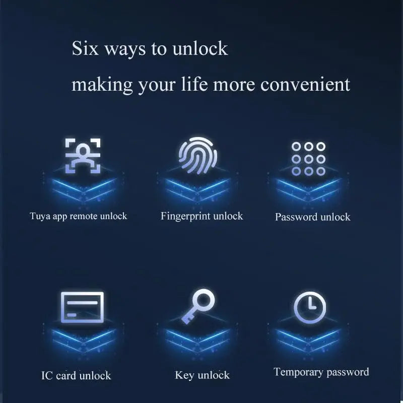 Tuya Smart Door Lock with Handle, Fingerprint Keypad IC Card Mechanical Key, Waterproof Outdoor 85mm Euro Mortise