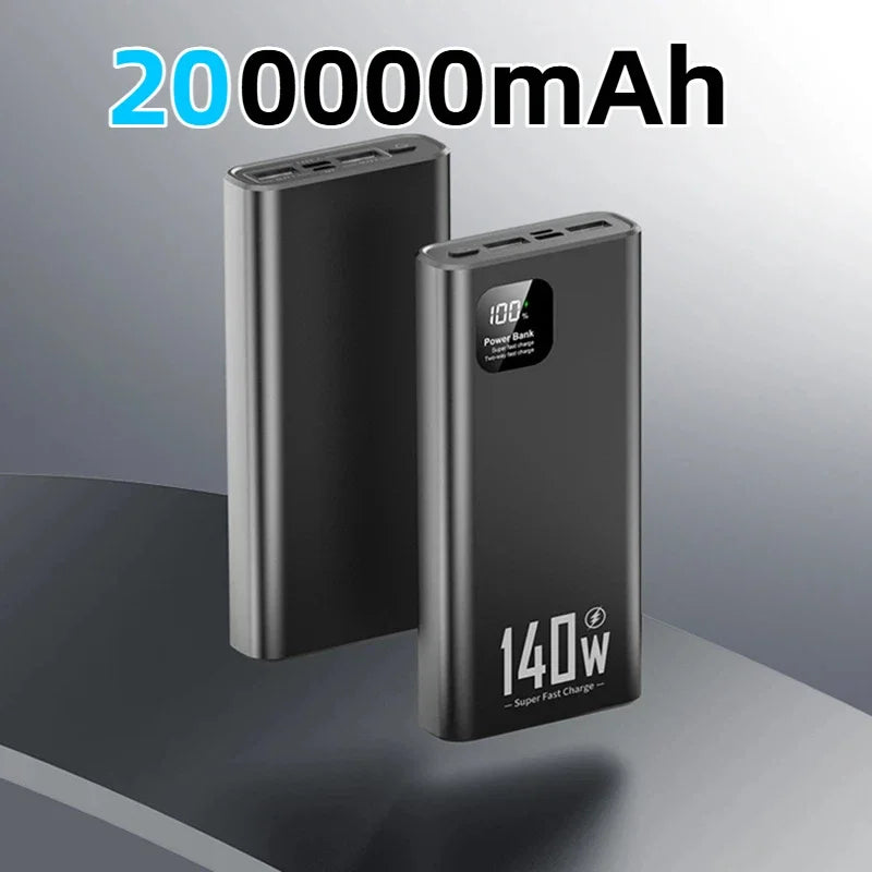 Tidesmit 200000mAh Portable Charger - 140W PD Fast Charging Power Bank Black-1200000mAh Tidesmit
