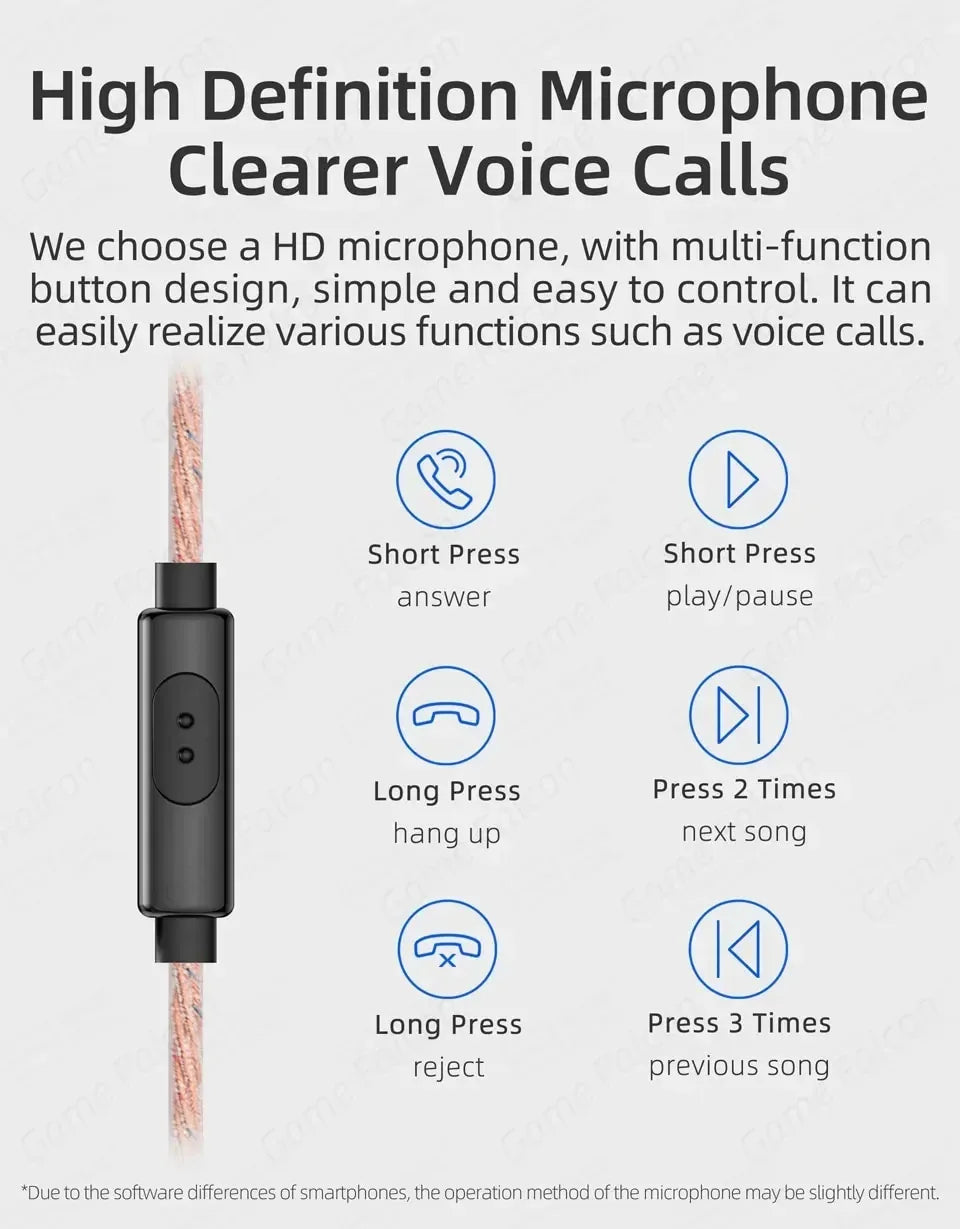 HiFi Wired Earbuds 15.4mm Driver with HD Microphone by Tidesmit Tidesmit